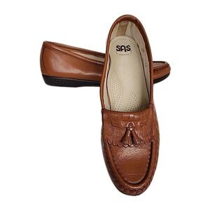SAS Softies Brown Leather Tassel Loafers Women's‎ 7.5N  Made in USA!